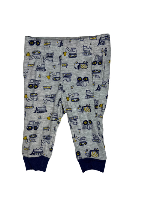 Gray construction vehicle pant, 3-6 months