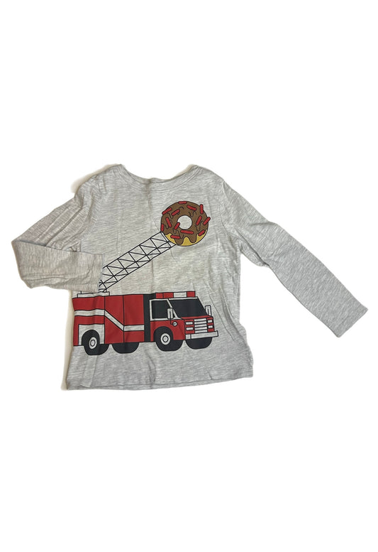 Gray firetruck donut shirt, 5T