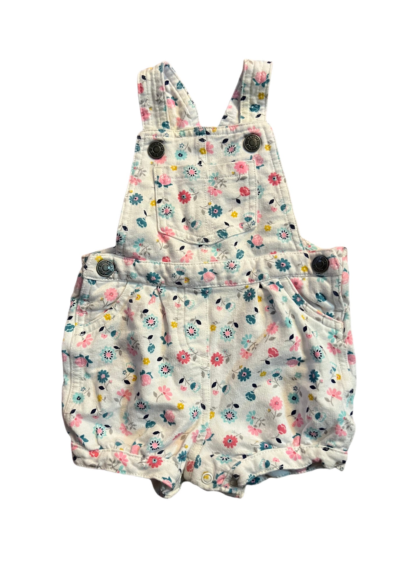 White floral overalls, 9 months